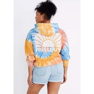 Madewell x Free & Easy Tie Dye Cropped Hoodie